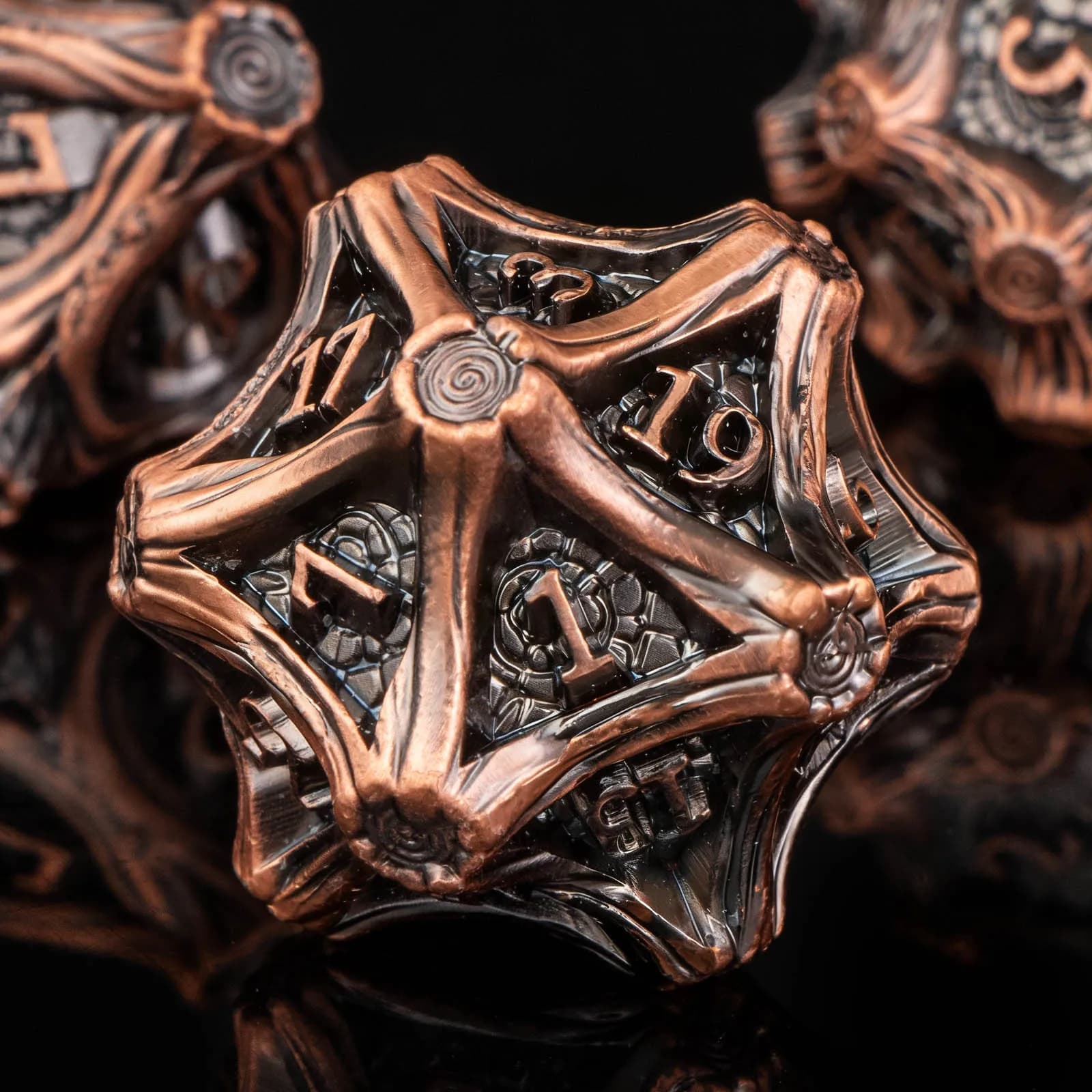 Set di Dadi in Metallo Pesante per DND, 7 Pezzi in Lega di Zinco, Dadi Poliedrici in Rame Antico/Oro per Dungeons and Dragons