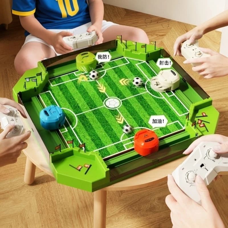 Calcio balilla telecomandato per quattro giocatori, gioco educativo per battaglie genitore-figlio, calcio balilla interattivo per feste in famiglia