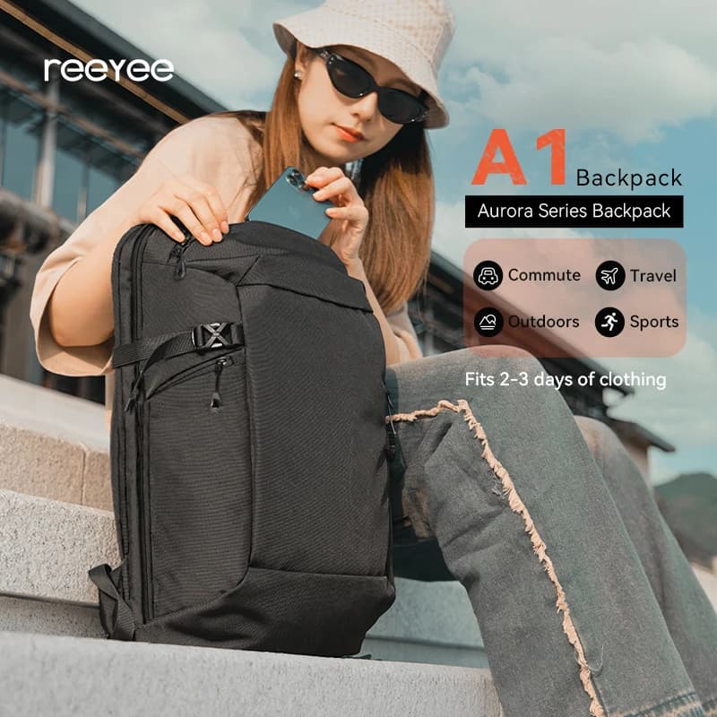 Zaino da viaggio grande ReeYee 24L/30L, zaino da trekking antisudore Cordura impermeabile, zaino per laptop multiscomparto per uomo a
