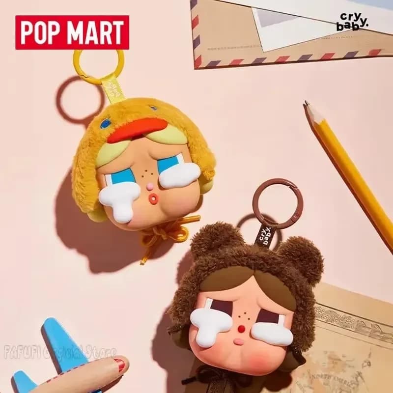 POPMART CRYBABY Crying Again Series Earphone Bag Original Toys Doll Cute Action Anime Figure Desktop Ornaments Collection Gift