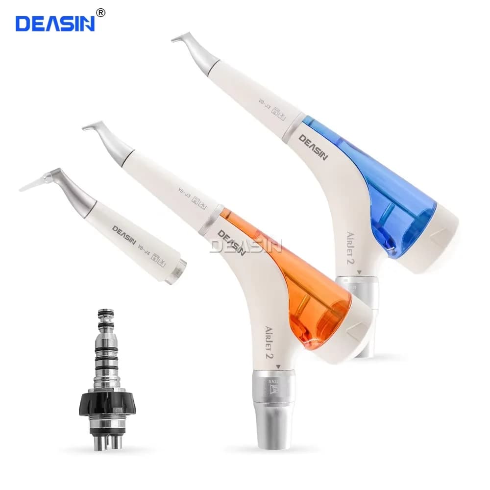 Aerografo Dentale per Sbiancamento Denti, Sabbiatrice Supragengivale/Subgengivale 2 in 1, Strumento di Lucidatura a Flusso d'Aria Prophy Jet a 4 Fori
