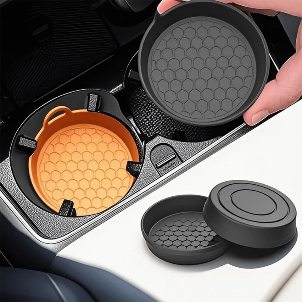Set of 2 Silicone Submachines for Auto, Anti-slip, Heat Resistant, Durevoli, Ecologic, Anti-sugulation, Suitable for the Most Glass Holders