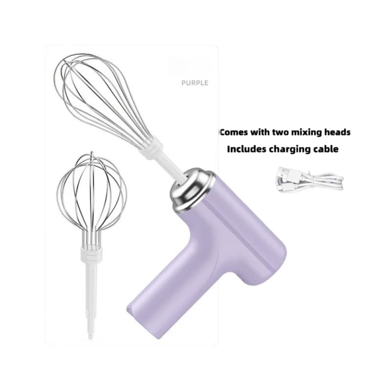 Frullino Elettrico Ricaricabile Portatile Senza Fili per Uova, Impasti, Torte e Creme - Utensile da Cucina