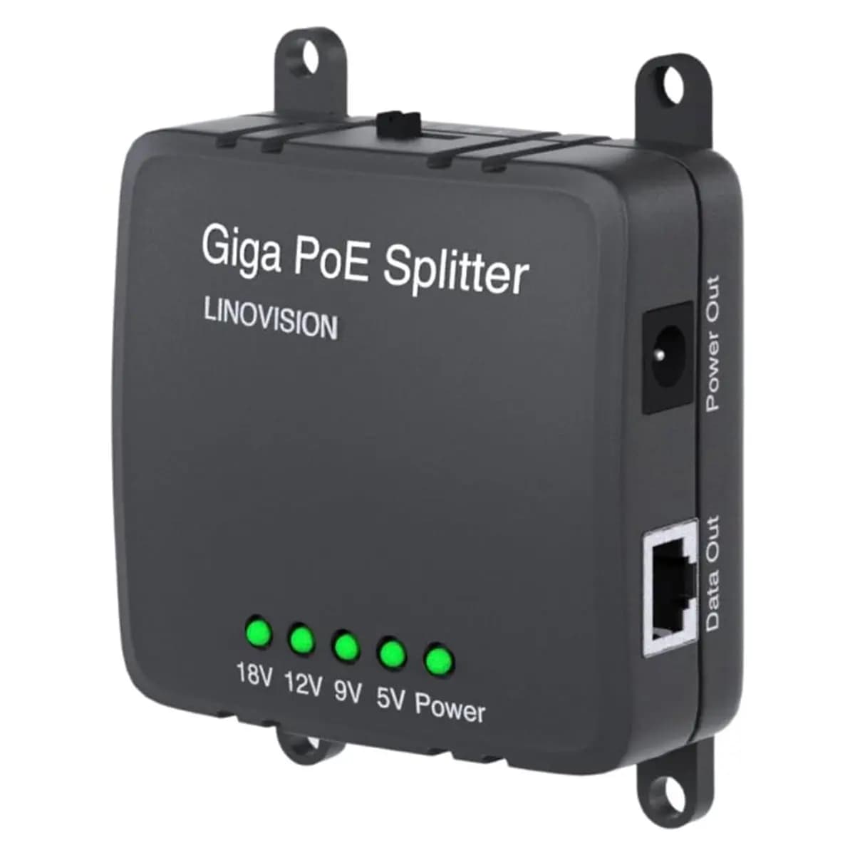 30W Gigabit PoE Splitter to DC 5/9/12/18V Output, Wide Voltage Input for Security Cameras, Access Control Systems