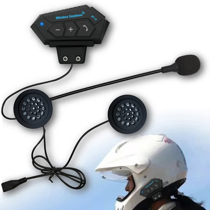 Motorcycle Helmet Headset Bluetooth Wireless Hands-free Call Kit Stereo Noise Cancel Waterproof Music Player Speaker Headphone