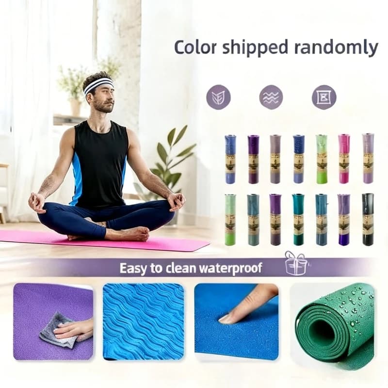 Tappetino Yoga Professionale Personalizzato per Uomo e Donna, Antiscivolo, Silenzioso, Spesso, per Allenamento, Allargato e Ammortizzante