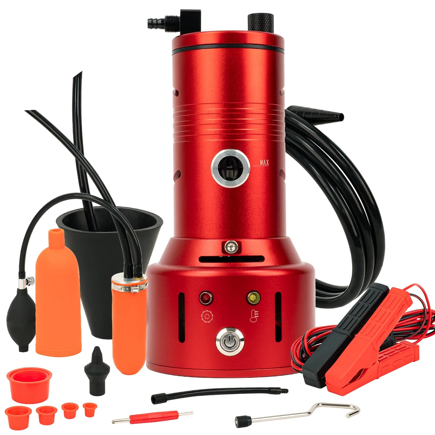 Rilevatore di perdite di fumo per auto professionale con pompa d'aria incorporata 12V EVAP Tester di perdite di fumo Strumento diagnostico per perdite di fumo