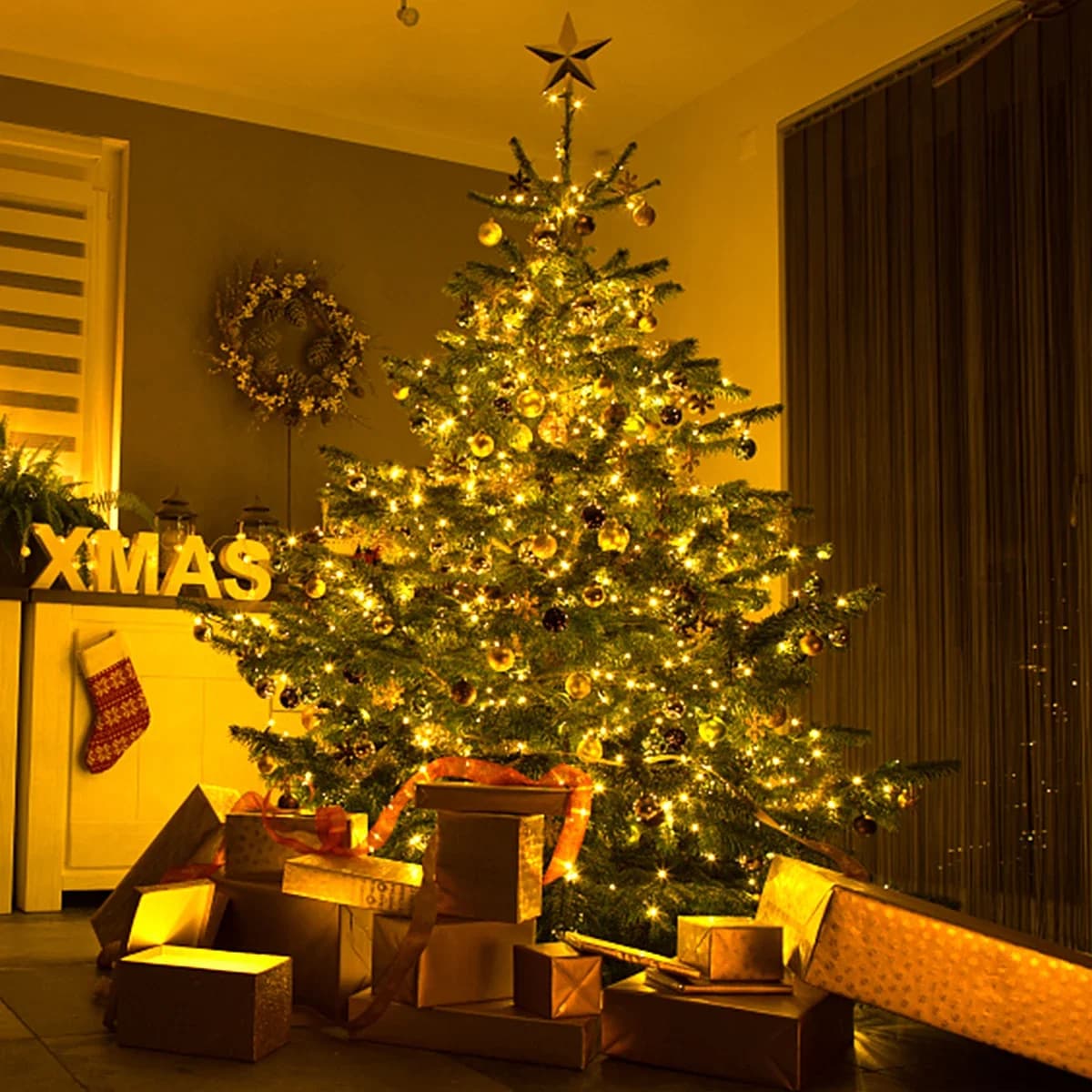 Luci leggiadramente della stringa solare 7m 12m 22m 32m LED Ghirlanda esterna impermeabile Lampada a energia solare Natale per la decorazione del giardino