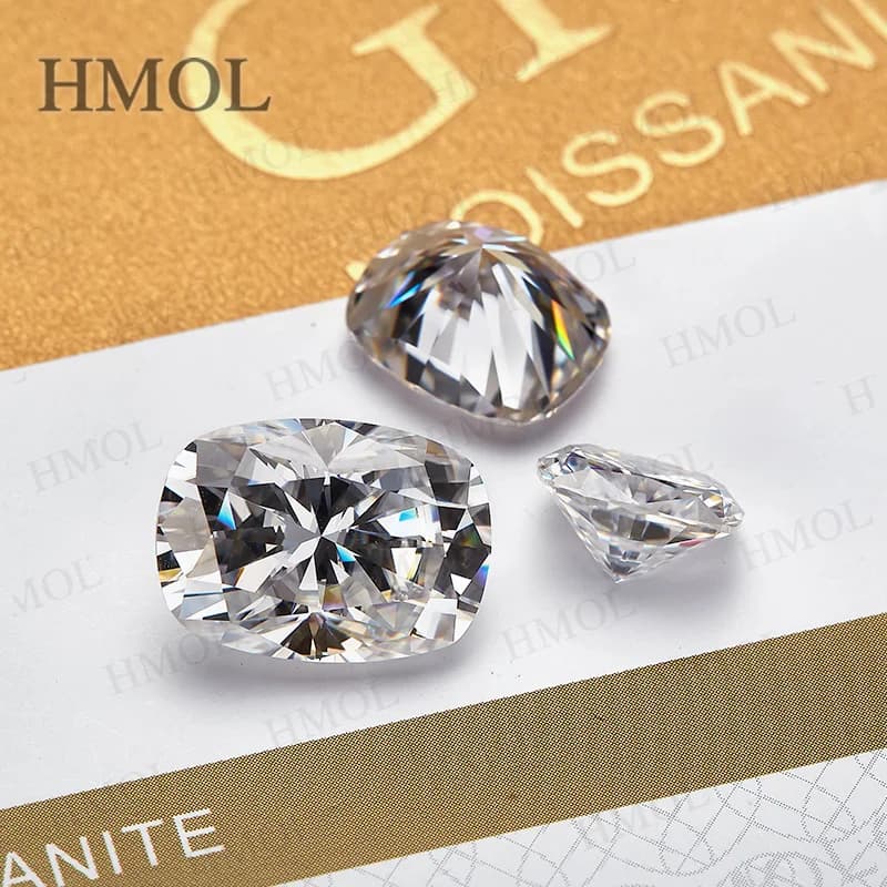 Fat Rectangular Cut Moissanite Loose Stone D VVS1 Brilliant Gem DIY Pendant Earrings Material Authentic GRA Pass Diamond Test