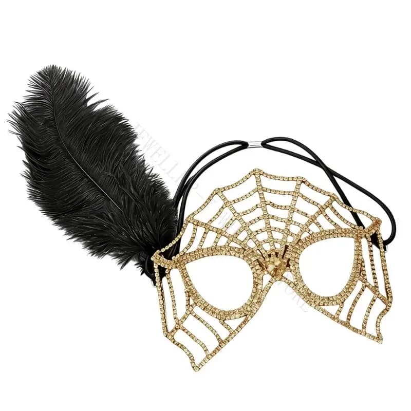R7UF Adjustable Gothic Spiderweb Face Accessory Costume Mask For Costumes