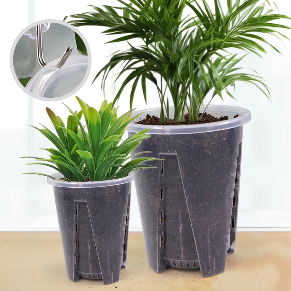 Vasi da fiori per vivaio con tazza di radice controllata da piantina trasparente con foro di drenaggio Kit di attrezzi per piantare il giardino contenitore per l'avviamento dei semi