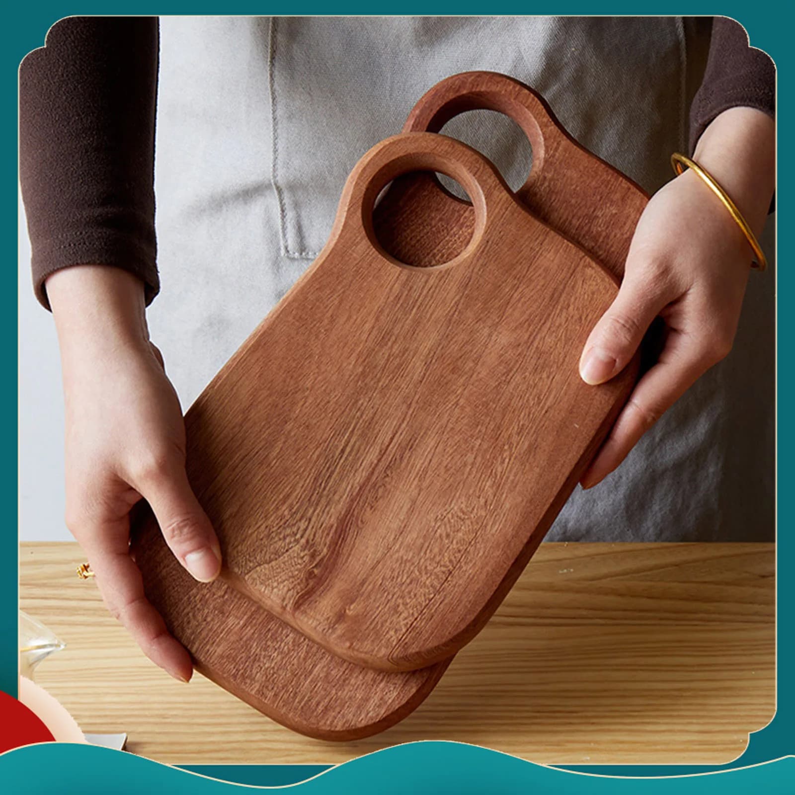 Tagliere in legno intagliato Tazza d'acqua per frutta Tagliere in legno Piatto da pranzo per bambini Tagliere Tagliere per bistecche