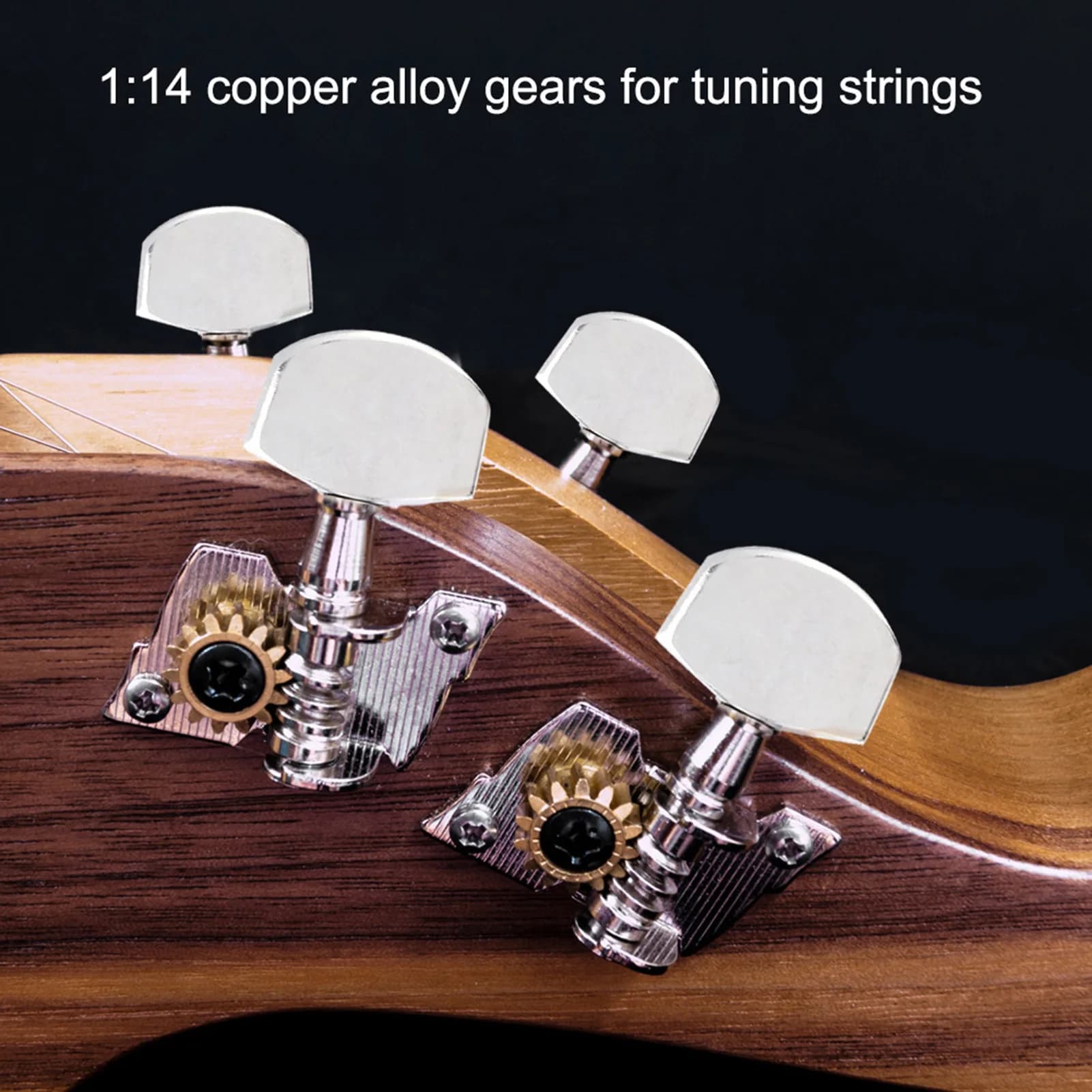 2L2R Argento Classico Ukulele Piroli Teste di Macchine Ukulele Parti FAI DA TE Classico Ukulele Tuning Peg
