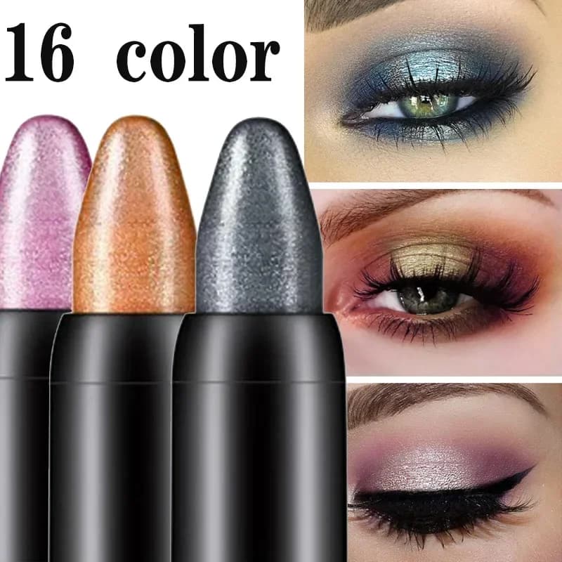 Penna per ombretto Bling 16 colori Ombretto Stick Palette di ombretti Donne Bling Baco da seta Penna Perlescente Ombretto Glitter Matita