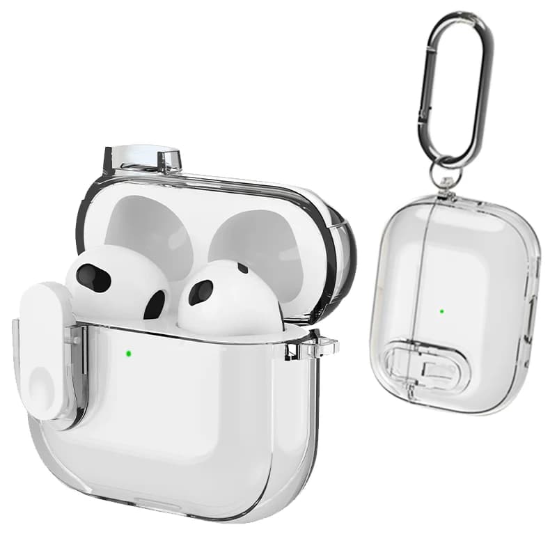 Clear Crystal Cover for Airpods 4 with secure closure for Airpods Pro 3 2nd 3 2 2, transparent shockproof housings for earphones.
