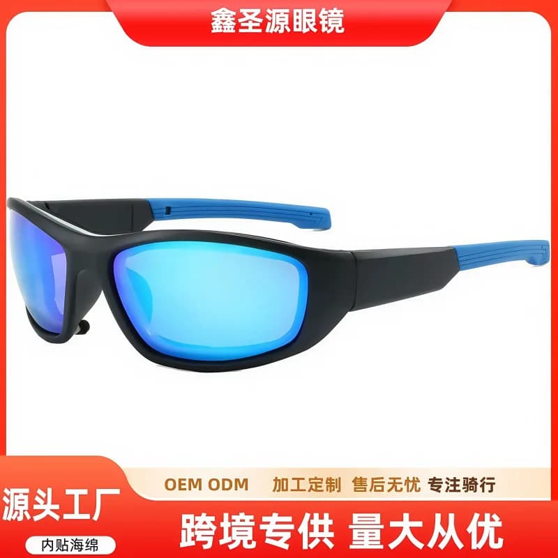 Occhiali da sole sportivi unisex europei e americani di nuova tendenza, con lenti in spugna, anti-UV, per ciclismo, vendita all'ingrosso