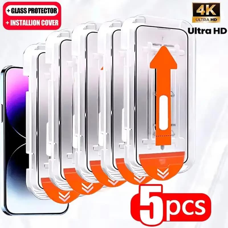1-5 Pezzi Vetro Temperato HD Anti-Polvere per Installazione Senza Polvere per iPhone 17 Pro Max 16 15 Pro 14 Plus 13 12 Mini 11 XR XS X 17 Air