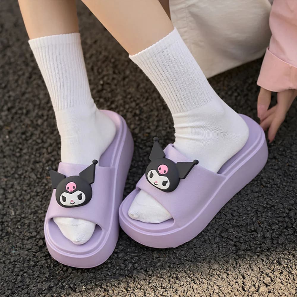 Sanrio Hello Kitty, sandali con fondo spesso da donna con cartoni animati Kawaii, pantofole estive morbide antiscivolo, scarpe anime carine per ragazze, regalo