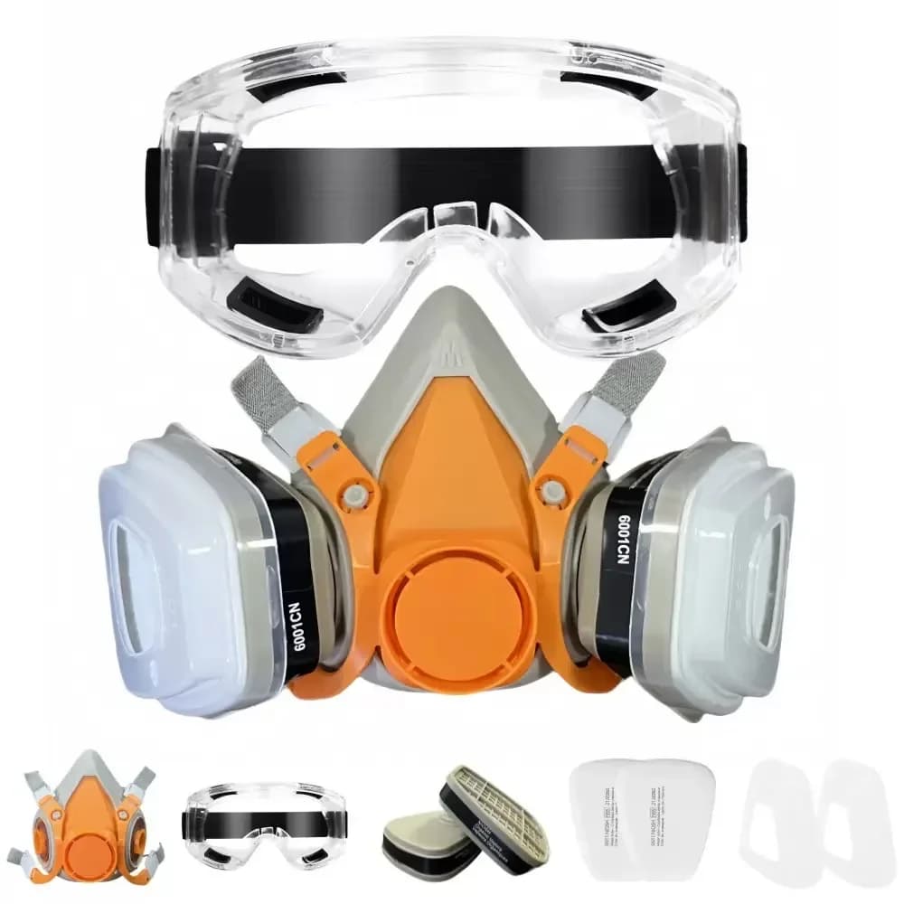 New 7in1/16in1 6200 Dust Gas Respirator Half Face Dust Mask For Painting Spraying Organic Vapor Chemical Gas Filter Work Safety