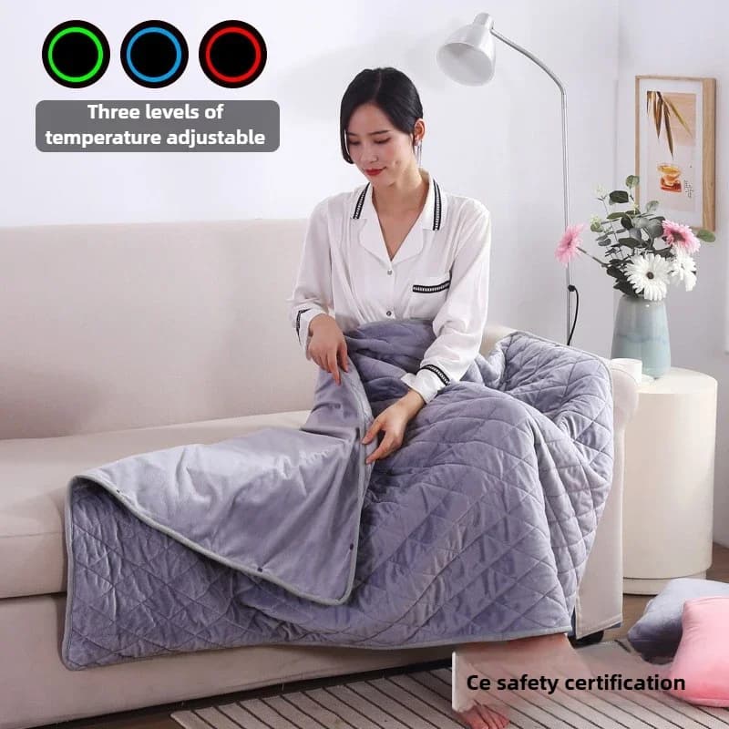 USB Winter Electric Heating Blanket 3 Speed Adjustable Temperature Warm Bed Cover for Home Office Travel Camping Use