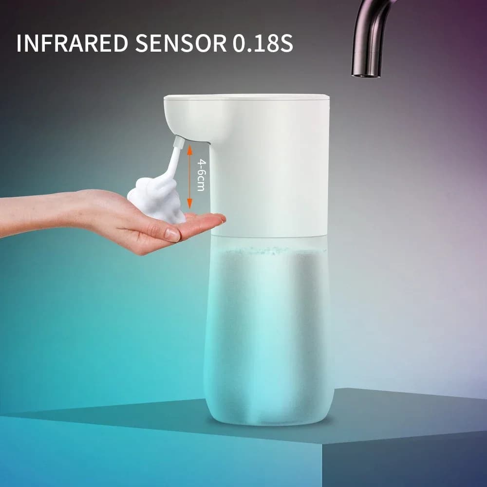 Dispenser automatico di sapone in schiuma con ricarica USB da 2000 mAh, lavamani intelligente a infrarossi senza contatto per la casa
