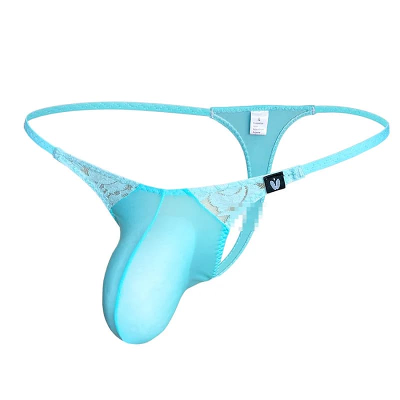 Slip da uomo a vita bassa in pizzo, comodi slip sissy, perizoma elastico con sacchetto grande, intimo sexy da uomo