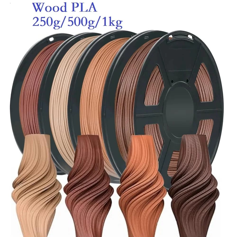 Filament for wood veins PLA 1,75 mm 1 kg 500 g 250 g 3D printer material PLA with wood powder filament Clear Walnut Oak Cherry Color