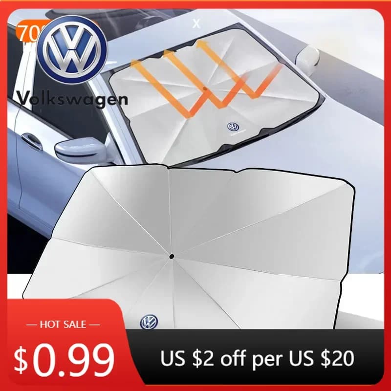 Parasole Telescopico per Parabrezza Auto, Compatibile con VOLKSWAGEN VW GTI B6