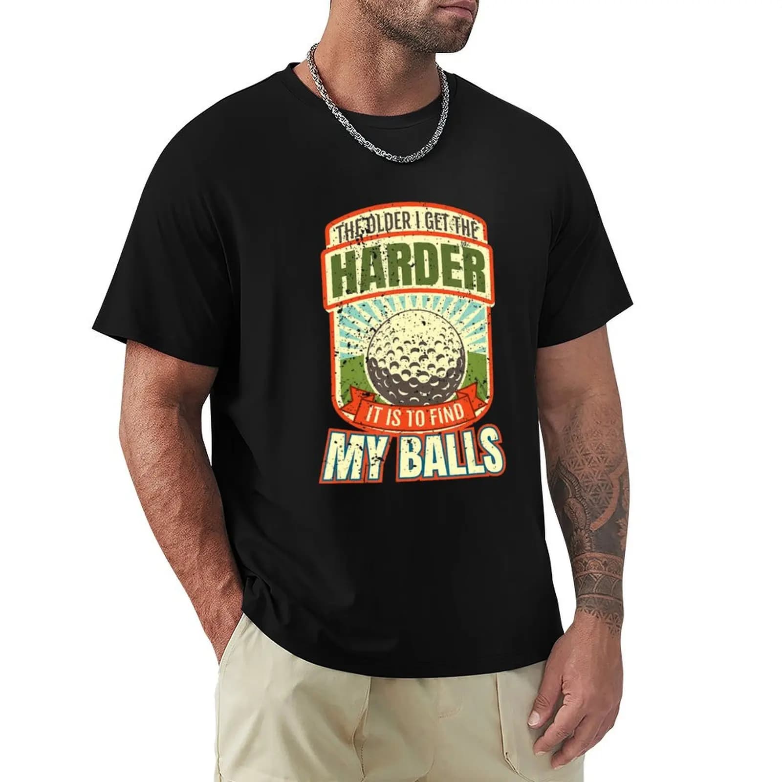 Magliette divertenti da golf, magliette divertenti per golfisti, t-shirt con stampa di motivi astratti