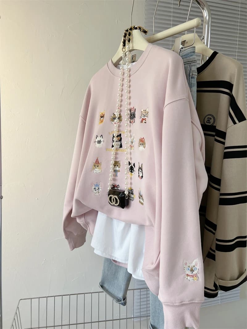 Felpa con Cappuccio Oversize da Donna, Ricamata e Stampata, Foderata in Pile, Maniche Lunghe, Moda Autunno Inverno, per Taglie fino a 300 Libbre