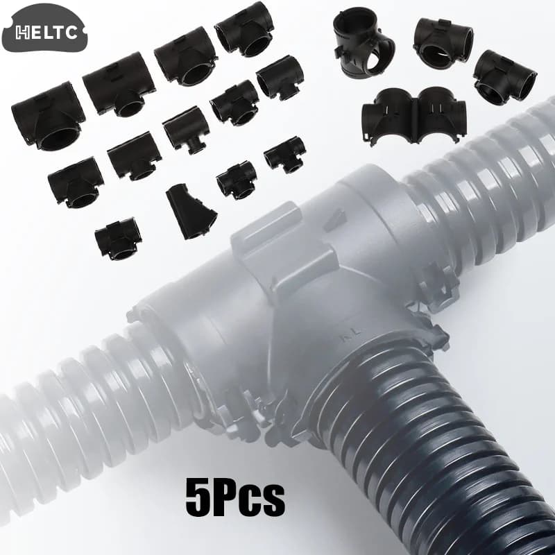 5 pezzi IP65 a forma di T a forma di Y a tre vie in plastica ondulata tubo apribile cablaggio per auto fascetta diametro uguale riduttore shunt