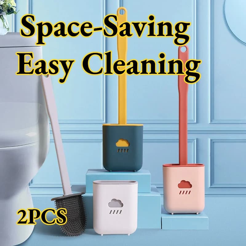 Spazzola per WC Cloud in Silicone, Senza Angoli Morti, da Parete, Strumento per la Pulizia del Pavimento, Ventilata, Anti-muffa, Antibatterica