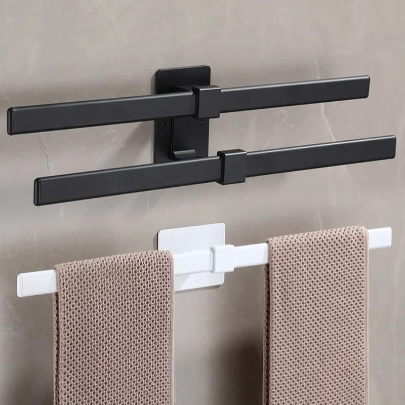 Porta asciugamani da bagno nero Porta asciugamani da bagno in alluminio grigio Porta asciugamani da parete bianco Porta asciugamani Porta asciugamani Hardware da bagno