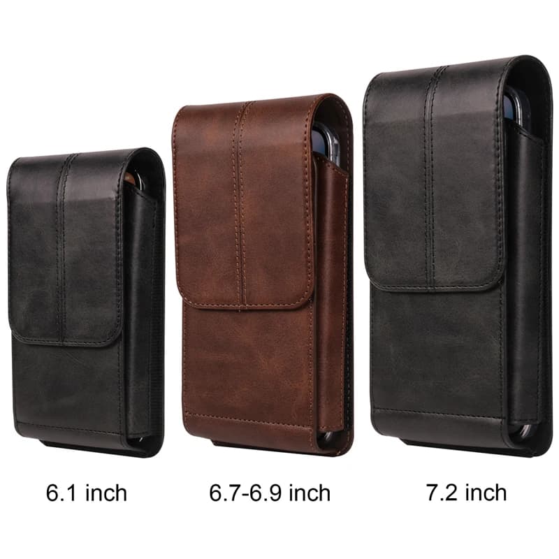 Custodia a clip da cintura in pelle di lusso per iPhone 17/17 Pro/16 Pro Max/16 Plus/15/15 Pro/14 Pro Max/14 Pro/14/13/12 - Marsupio da uomo per cellulare