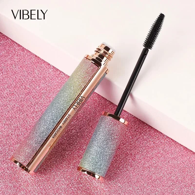 VIBELY Viral Hit Starry Glitter Mascara - Allungante, Volumizzante, Incurvante, Impermeabile, Resistente al Sudore, Anti-sbavatura, Lunga Durata, Effetto Intenso
