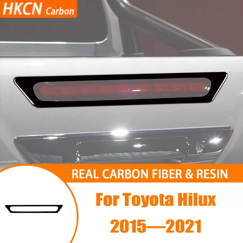 Real Carbon Fiber Rear Lamp Tail Brake Light Panel Car Interior Accessories Trim Sticker Modification For Toyota Hilux 2015—2021