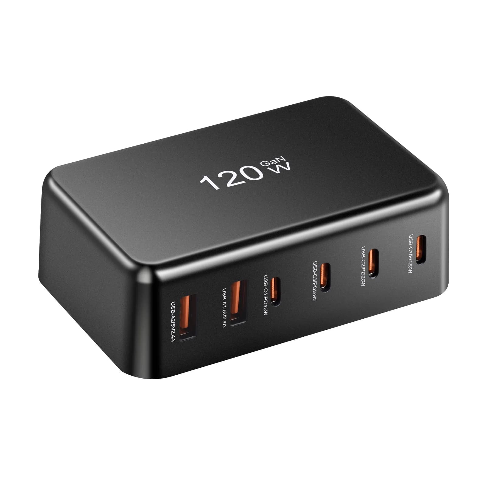 Caricatore Rapido GaN 120W Multiporta USB C per Auto, Hub di Ricarica Veloce per Telefono, Adattatore per Casa e Ufficio, Dropshipping e Vendita all'Ingrosso