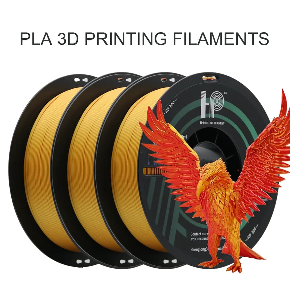 3D Printer Filament, HP3DF,Dual-color Red+gold PLA Filament, 1.75mm Accuracy +/- 0.02mm, 3KG (3 rolls), Fit Most FDM Printer