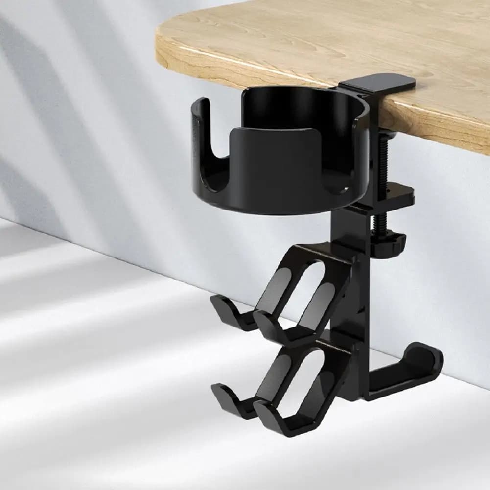 Headphone Holder Gaming Controller Stand 3-in-1 Headphone Hanger Game Controller Stand Cup Holder Desktop Organizer with Strong