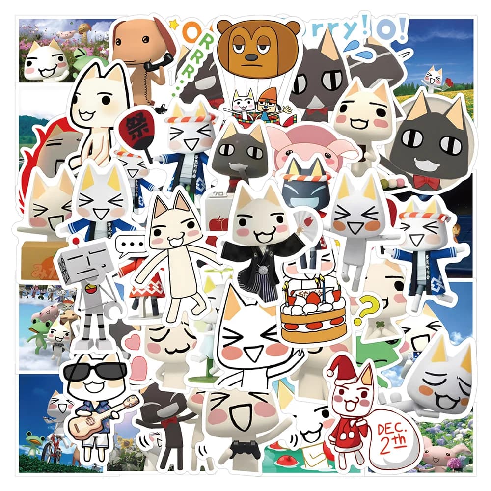 10/30/60pcs Funny Toro Inoue Graffiti Stickers Cute Cartoon Cat Decals DIY Notebook Suitcase Diary Waterproof Sticker Pack