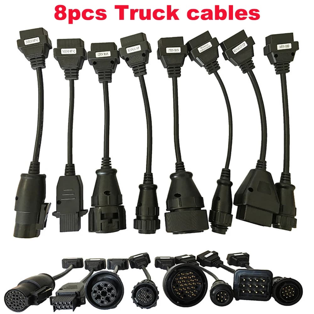 Set completo 8 pezzi Cavi obd2 per camion Cavo diagnostico per camion obd per Delphi DS150 DS150E TCS CDP Multidiag MAN OBD2 Renault Tool