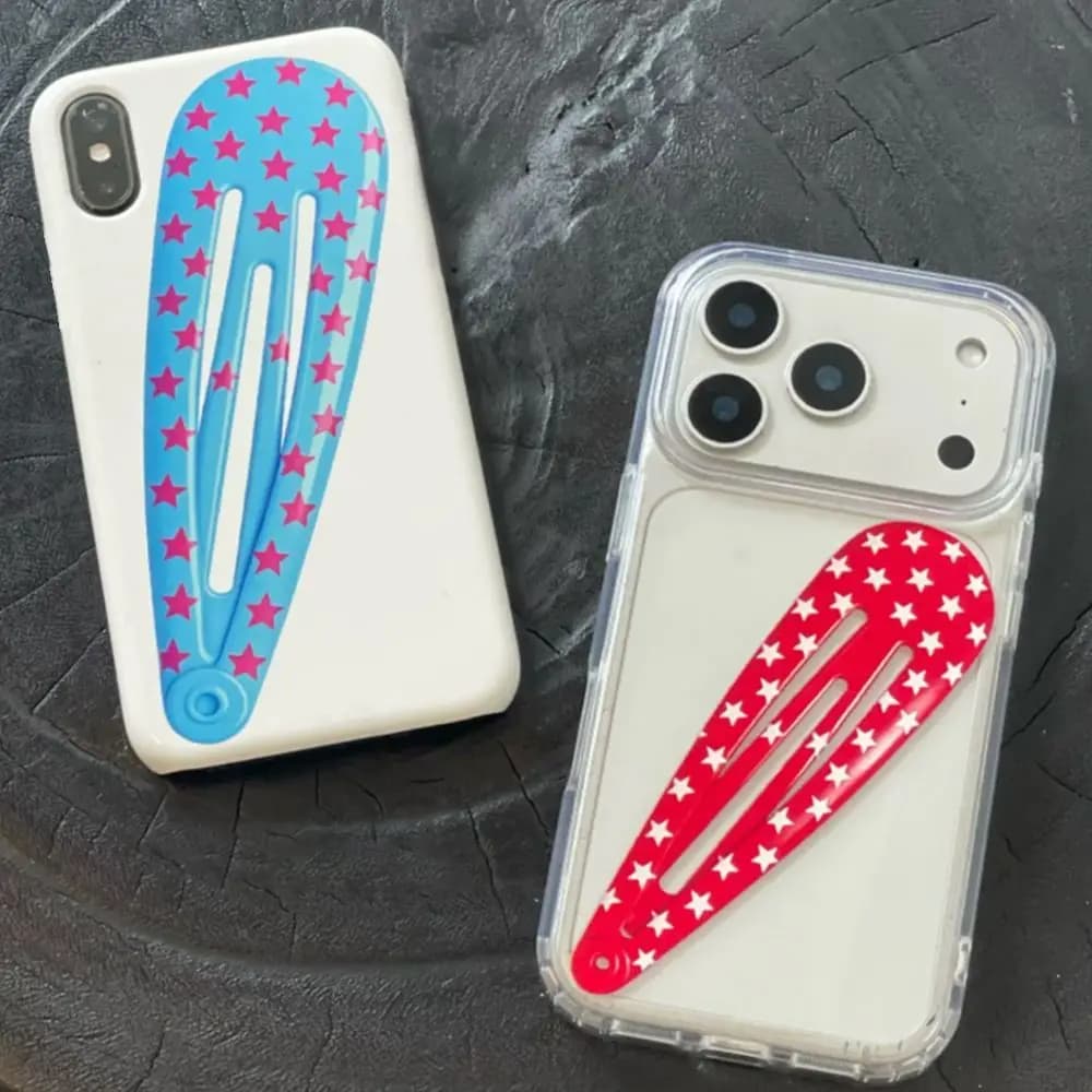 American Style Red Polka Dot Hair Clip Phone Case For iPhone 18 17 16 15 14 13 12 11 PRO MAX MINI XR XS 78 PLUS Niche Y2K Cover