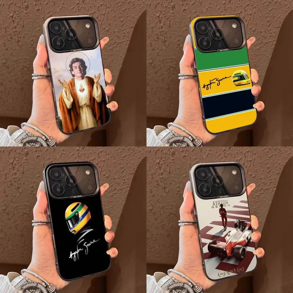 Custodia per telefono A-Ayrton Senna per iPhone 17,16,15,14,13,12,11,Pro,Max,Plus,E,Air,Mini Cover in Tpu nera