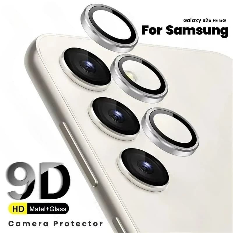 Protezione per Fotocamera in Lega di Alluminio per Samsung Galaxy S25 FE, Pellicola in Vetro Temperato HD per Lente Posteriore S25FE