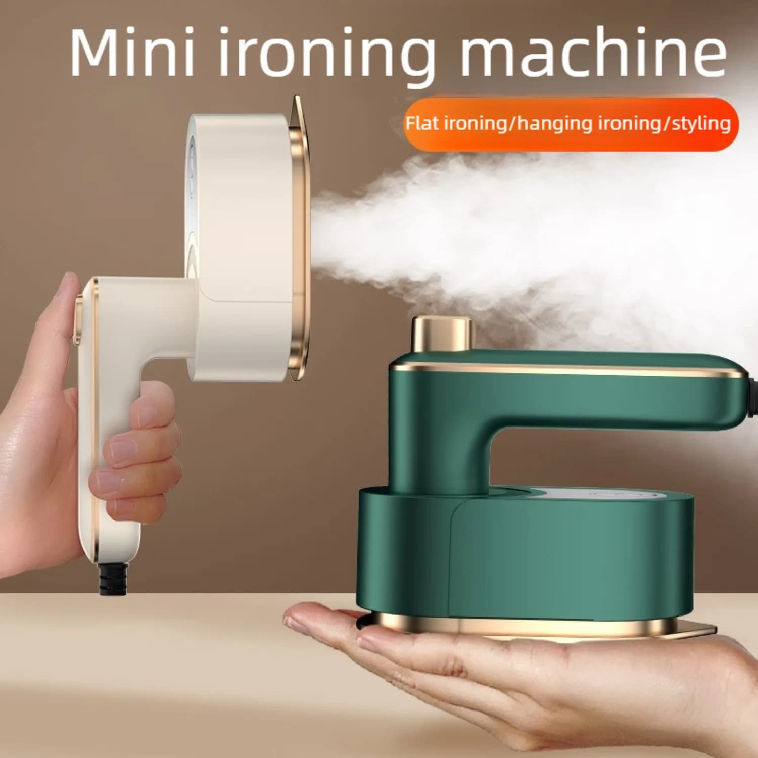 Ferro da Stiro a Vapore Pieghevole per Vestiti, Ferro da Stiro Portatile per Casa e Viaggio, Mini Ferro da Stiro a Vapore da 40W, Ferro da Stiro a Secco e a Vapore, Manico Pieghevole