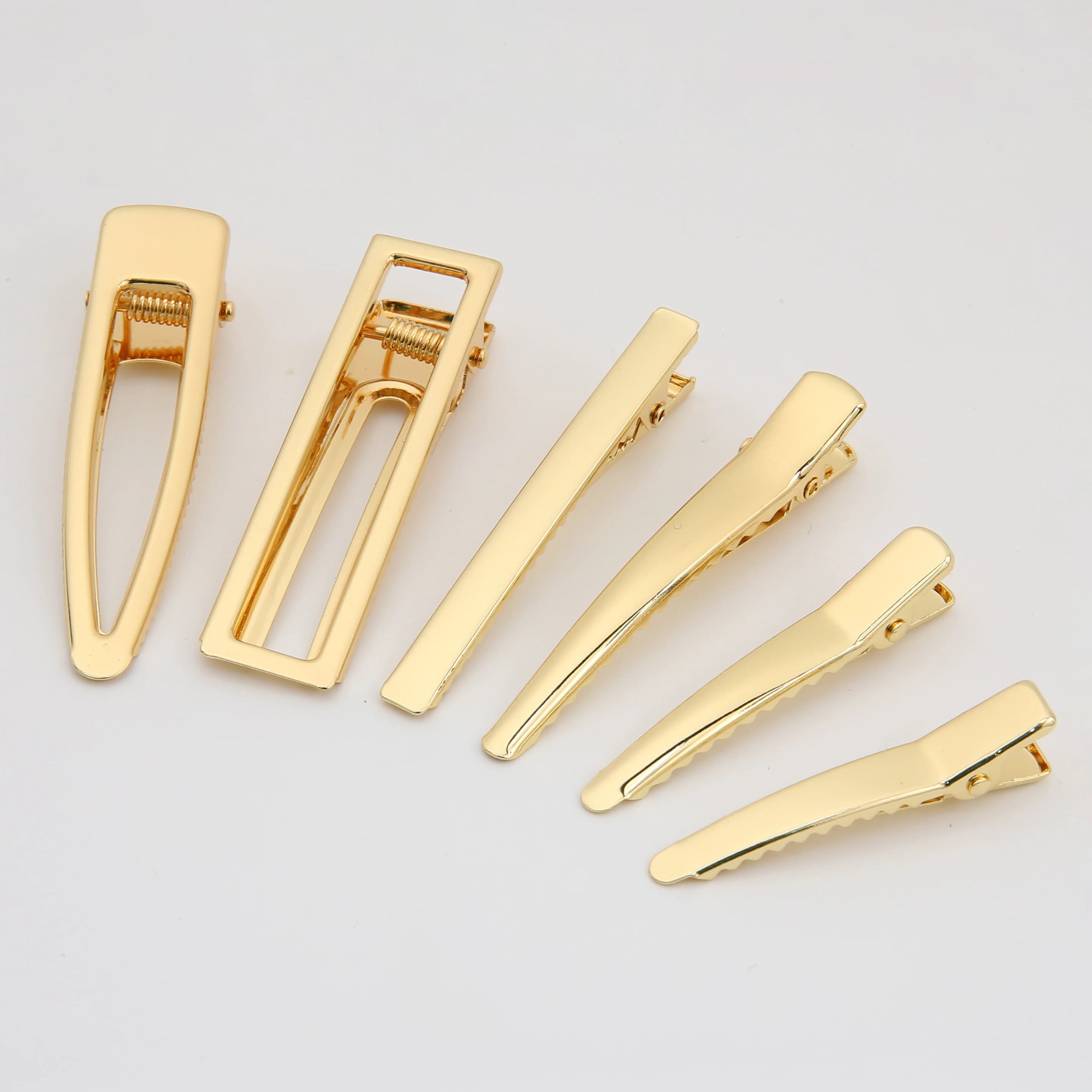 1-2 pz 14K placcato oro fermaglio per capelli in ferro Base vuota impostazione forcina per le donne ragazza fai da te fatti a mano copricapo gioielli che fanno accessori