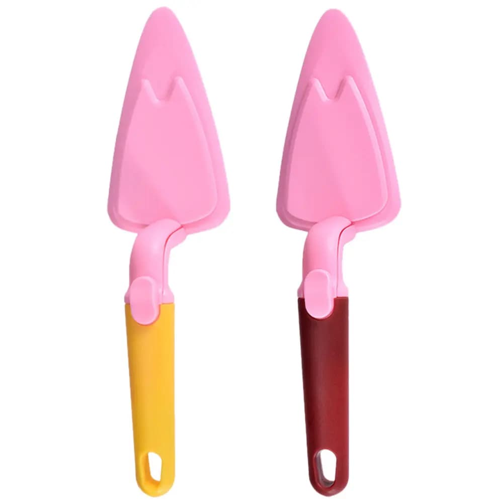 2Pcs Creative Pizza Shovels Dual Blade Cake Shovels Easy Disassemble Telescopic Design Comfort Frosted Handle for Pizza