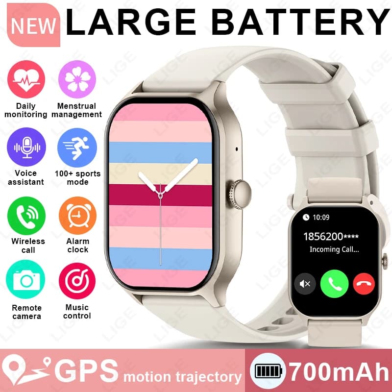 Smartwatch GPS per Uomo e Donna 2026 Nuovo Modello Militare per Sport all'Aperto con Musica, Chiamate Bluetooth, Impermeabile, Compatibile con Android e iOS