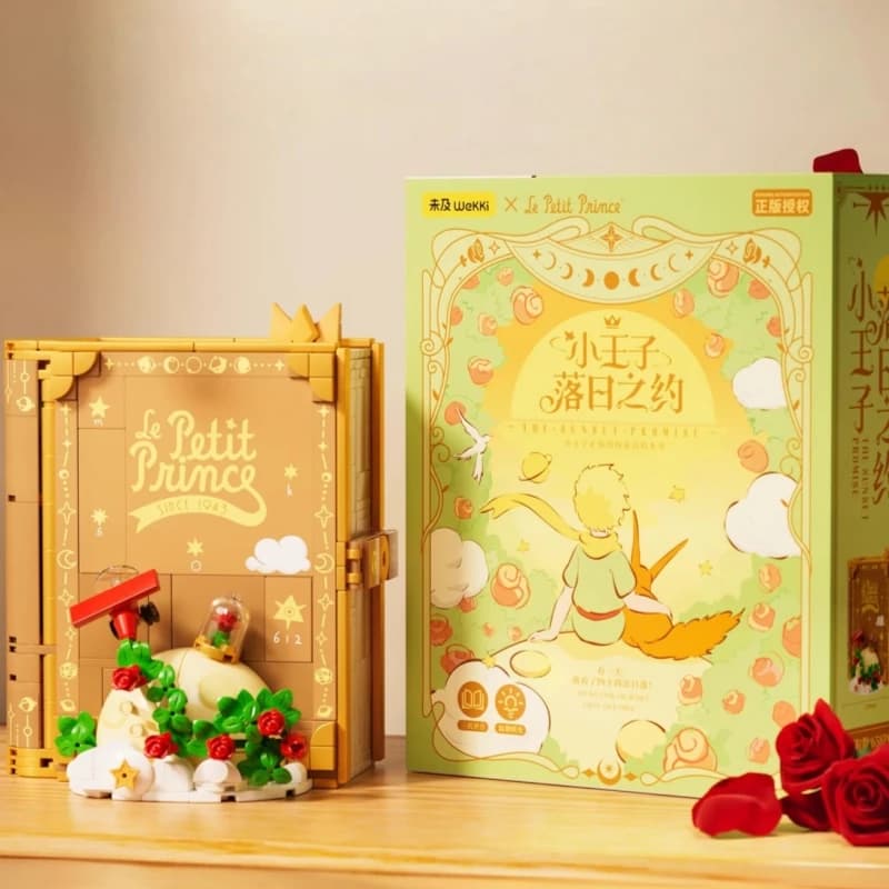Il fiaba del Piccolo Principe Blocchi di costruzione Rosa Libro stereoscopico Assemblaggio Puzzle Giocattolo Modello Ornamento Collezione Regalo