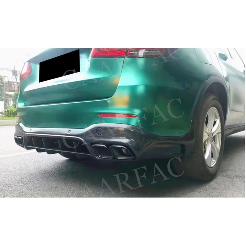 Carbon Fiber Rear Diffuser Bumper Lip Spoiler for Benz GLC Class X253 GLC63 AMG SUV 2020-2023 Body Kits Car Accessories FRP